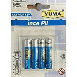 Yuma AAA İnce Pil 1.5 V 4'lü Blister